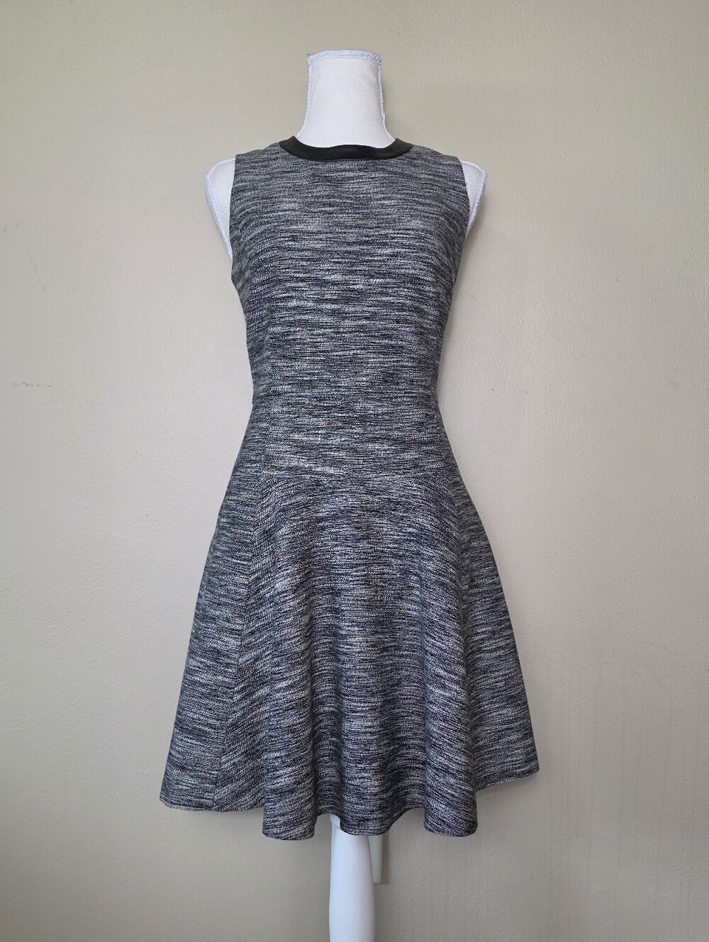 Madewell Black Gray Fit & Flare Dress | Pockets | Sleeveless Skater Dress
